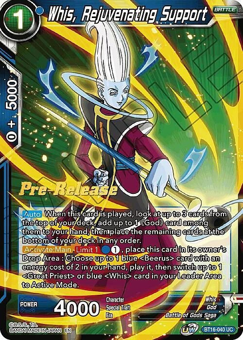 Whis, Rejuvenating Support Card Front