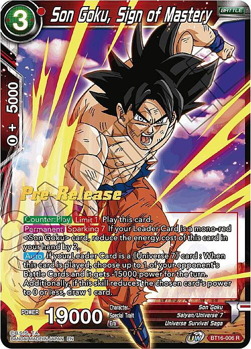 Son Goku, Sign of Mastery Card Front