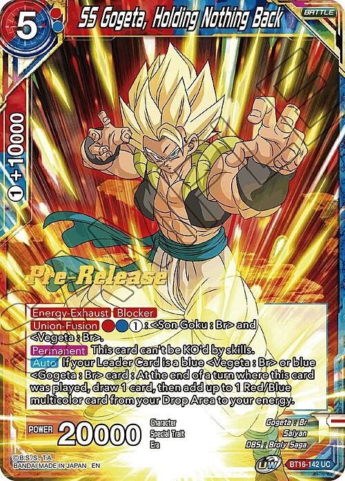 SS Gogeta, Holding Nothing Back Card Front