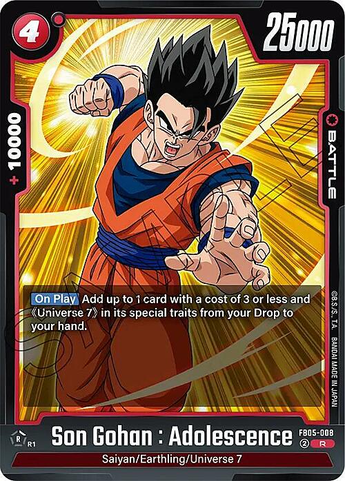 Son Gohan : Adolescence Card Front
