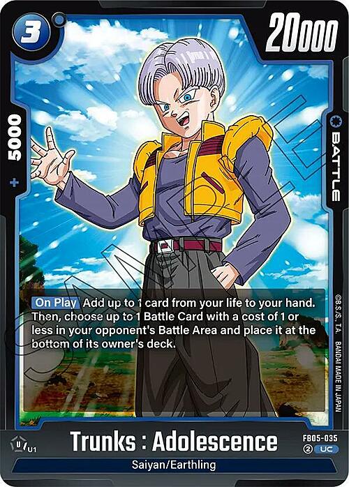 Trunks : Adolescence Card Front
