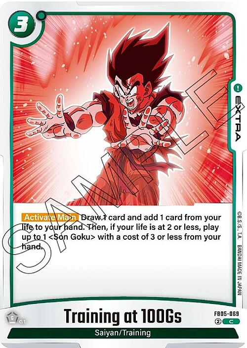 Training at 100Gs Card Front