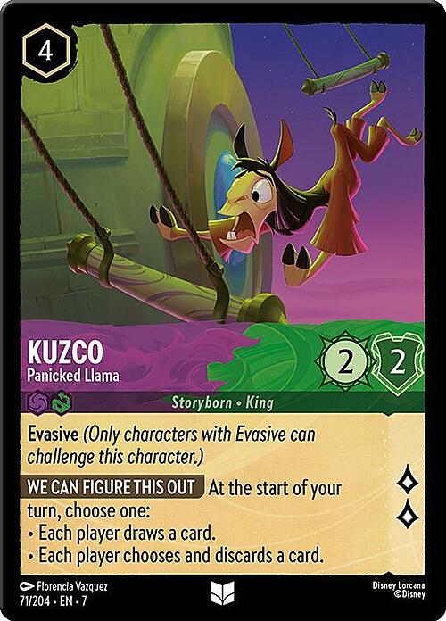 Kuzco - Panicked Llama Card Front