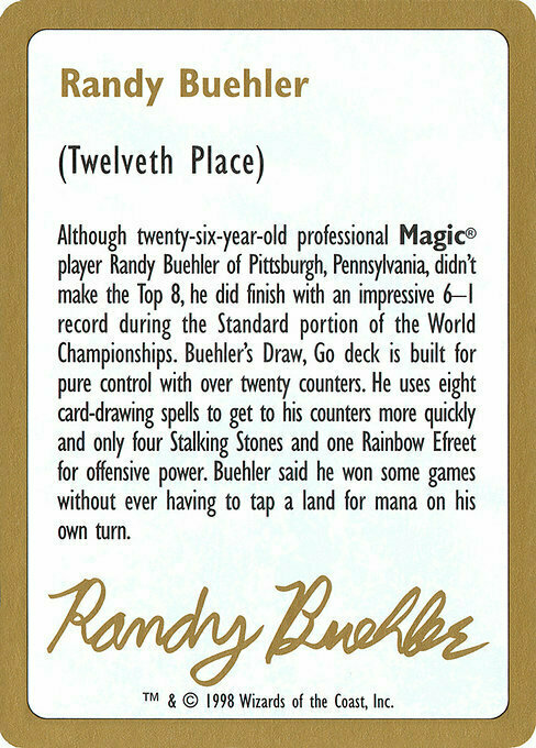 Randy Buehler Bio Card Front