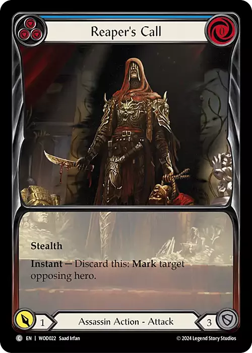 Reaper's Call (Blue) Card Front