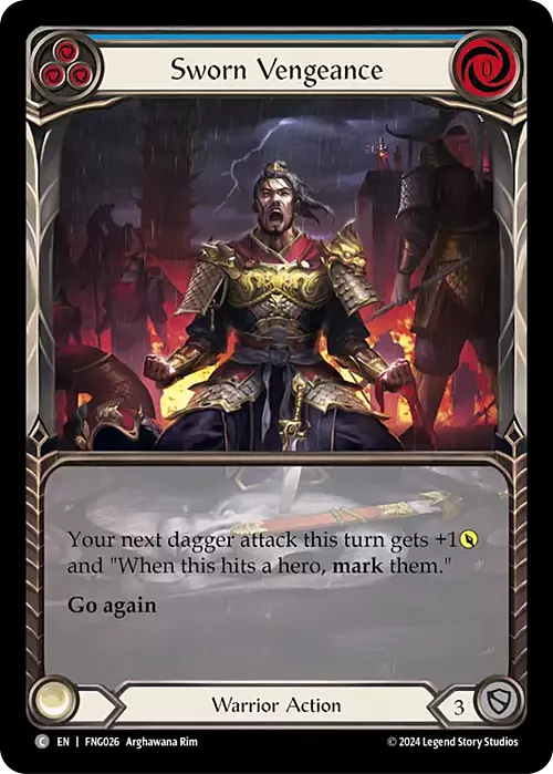 Sworn Vengeance - Blue Card Front