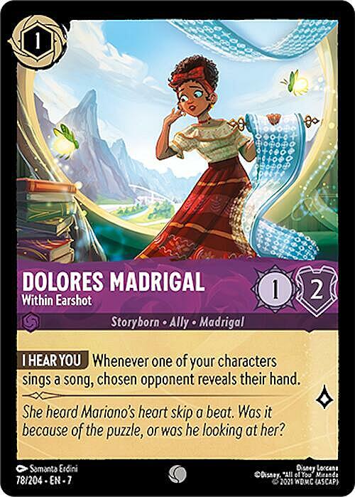 Dolores Madrigal - Within Earshot Card Front