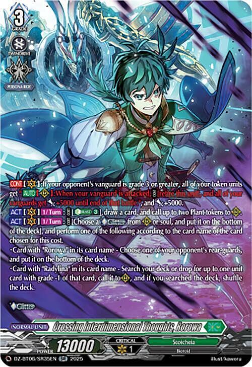 Crossing Interdimensional Thoughts, Rorowa Card Front