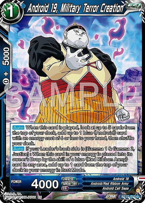 Android 19, Military Terror Creation Card Front