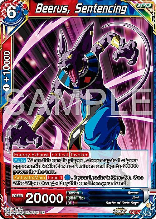 Beerus, Sentencing Card Front