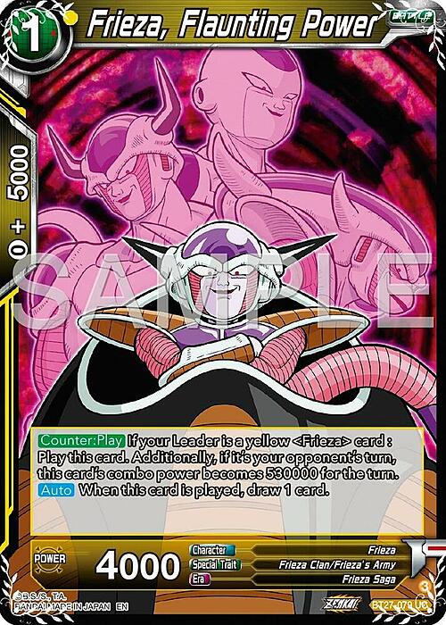 Frieza, Flaunting Power Card Front
