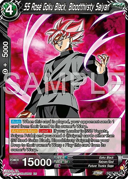 SS Rose Goku Black, Bloodthirsty Saiyan Card Front
