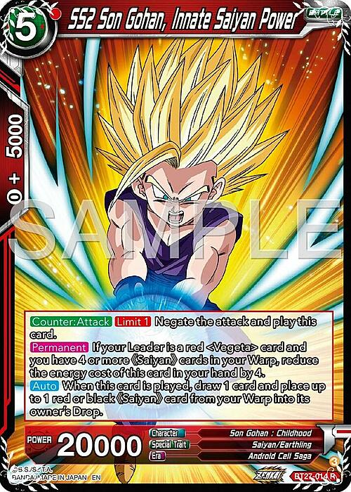 SS2 Son Gohan, Innate Saiyan Power Card Front