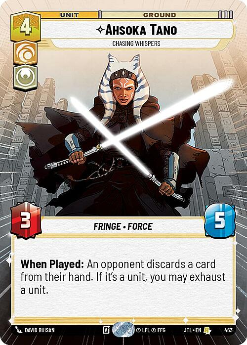 Ahsoka Tano, Insegue I Sussurri Card Front