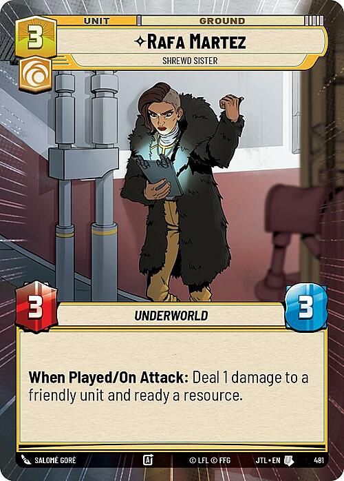 Rafa Martez, Sorella Scaltra Card Front