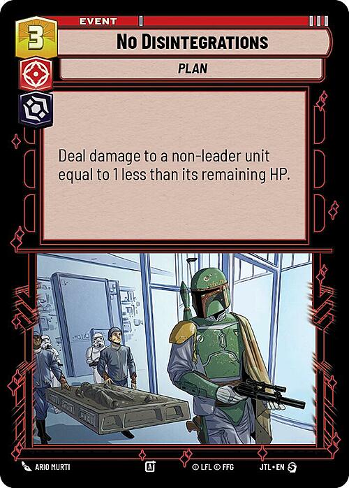 No Disintegrations Card Front
