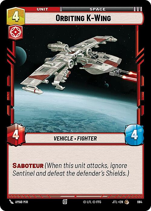 Orbiting K-Wing Card Front
