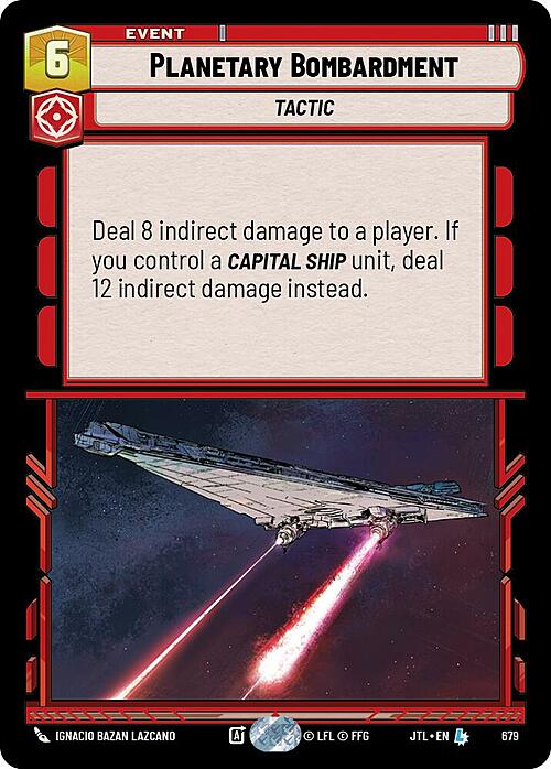 Planetary Bombardment Card Front