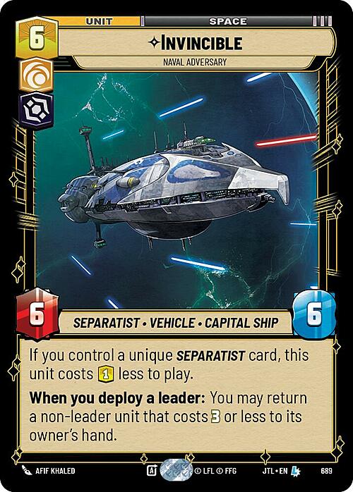 Invincible - Naval Adversary Card Front