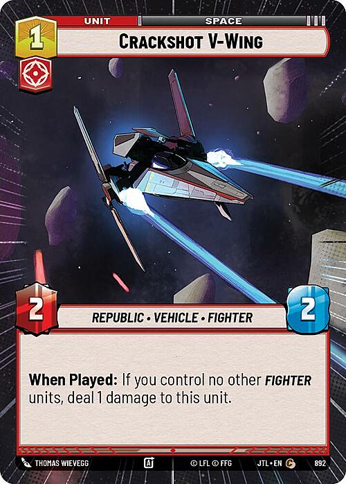 Crackshot V-Wing Card Front