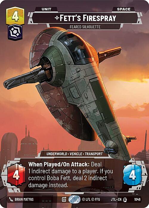 Fett's Firespray - Feared Silhouette Card Front