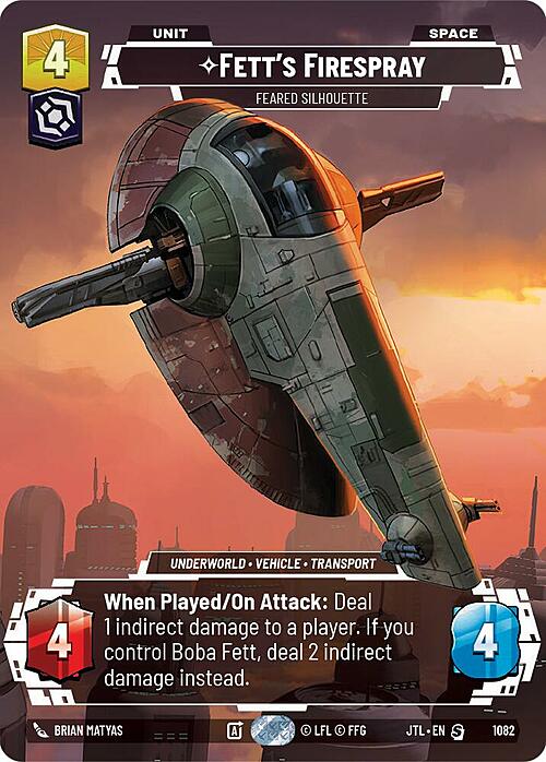 Fett's Firespray - Feared Silhouette Card Front