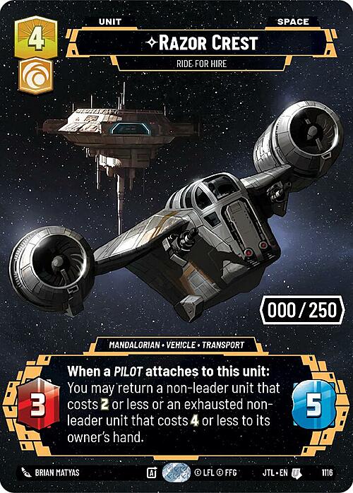 Razor Crest - Ride For Hire Card Front