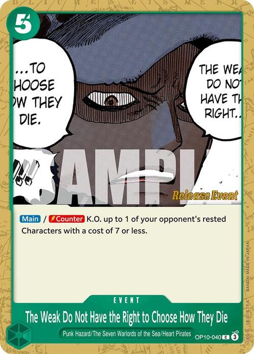 The Weak Do Not Have the Right to Choose How They Die Card Front