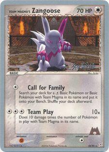 Team Magma's Zangoose Card Front