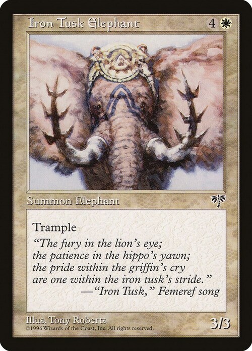 Elefante dalle Zanne di Ferro Card Front