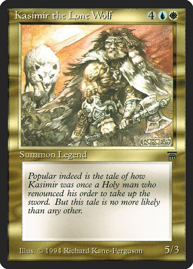 The lone wolf. Wolf Legendary MTG. Book Legends MTG.