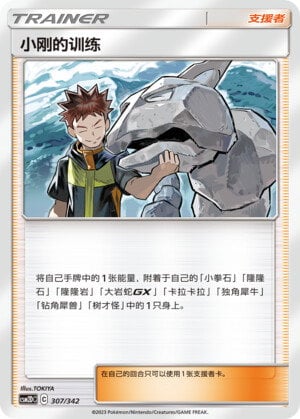 Pokémon card Brock's Training #307 — CSM2d: Shining Synergy GX Starter Deck set