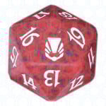 Red Darksteel D20 Die