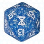 Blue Time Spiral D20 Die