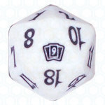 White Ninth Edition D20 Die