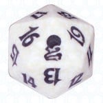 White Odyssey D20 Die