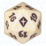 White Worldwake D20 Die