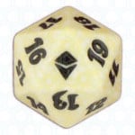 White Zendikar D20 Die