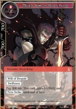 Melgis, King of Black Flame Card Front