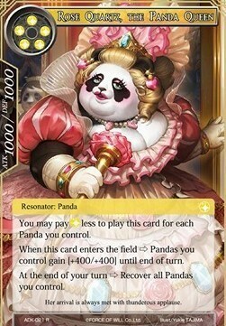 Cuarzo Rosa, la Reina Panda Frente