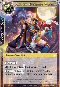Ayu, the Mysterious Wanderer Card Front