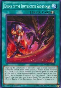 Karma of the Destruction Swordsman Card Front