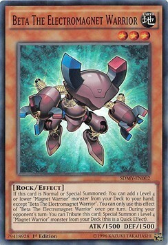 Beta The Electromagnet Warrior Card Front