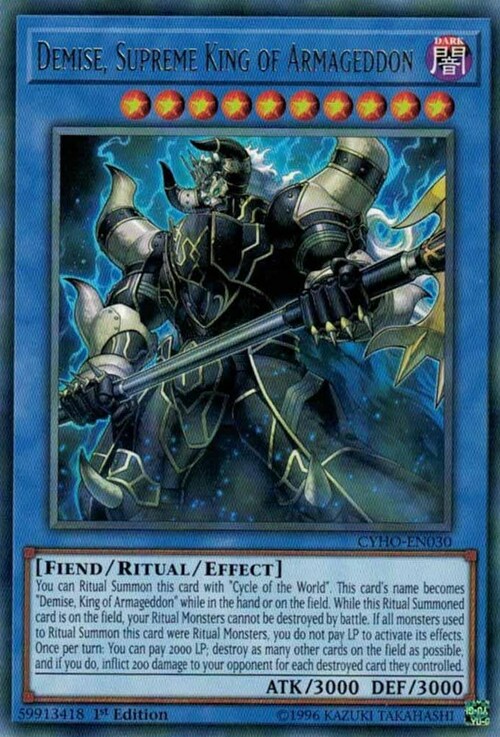 Demise, Supremo Re dell'Armageddon Card Front