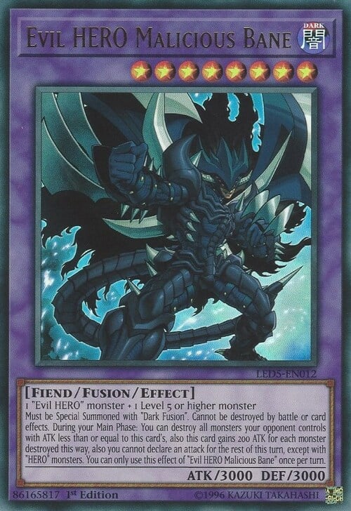 Evil HERO Malicious Bane Card Front